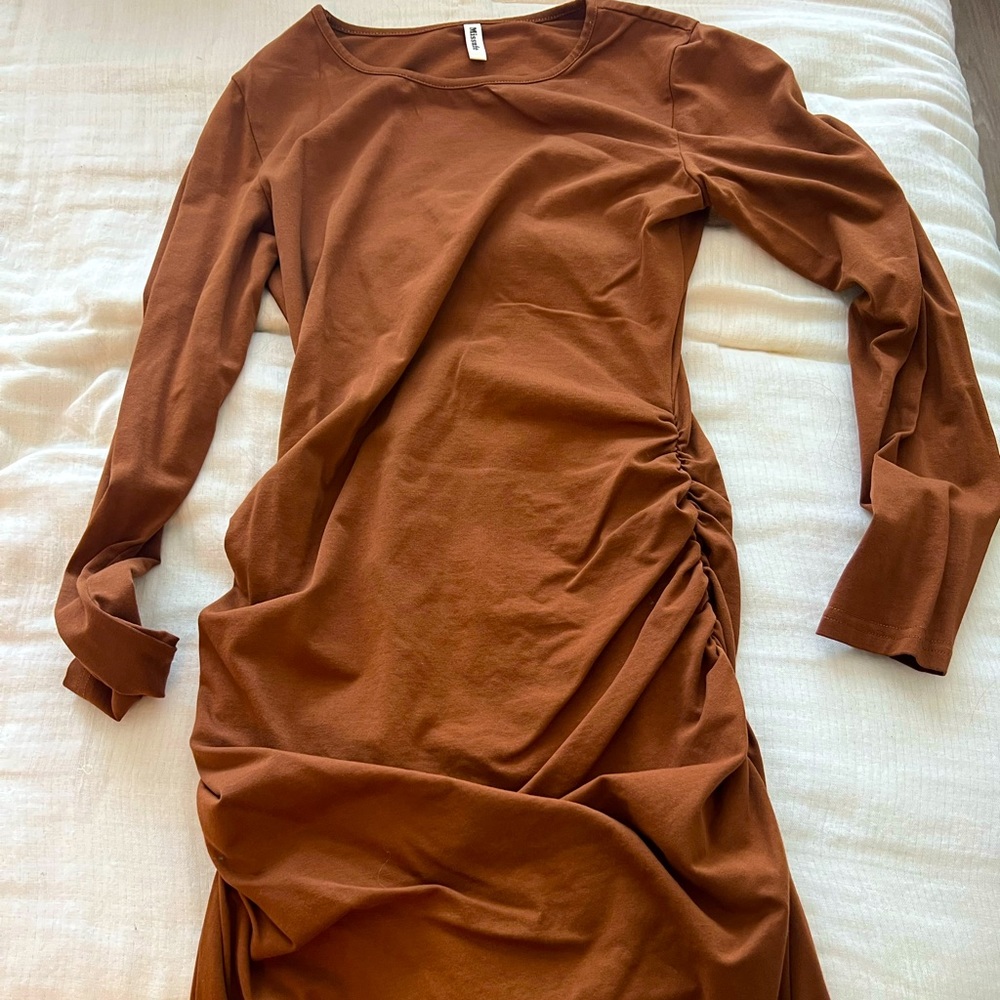 Burnt Tan Midi Dress